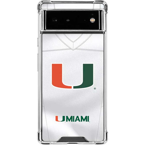 University of Miami White Jersey Google Pixel 6 Clear Case